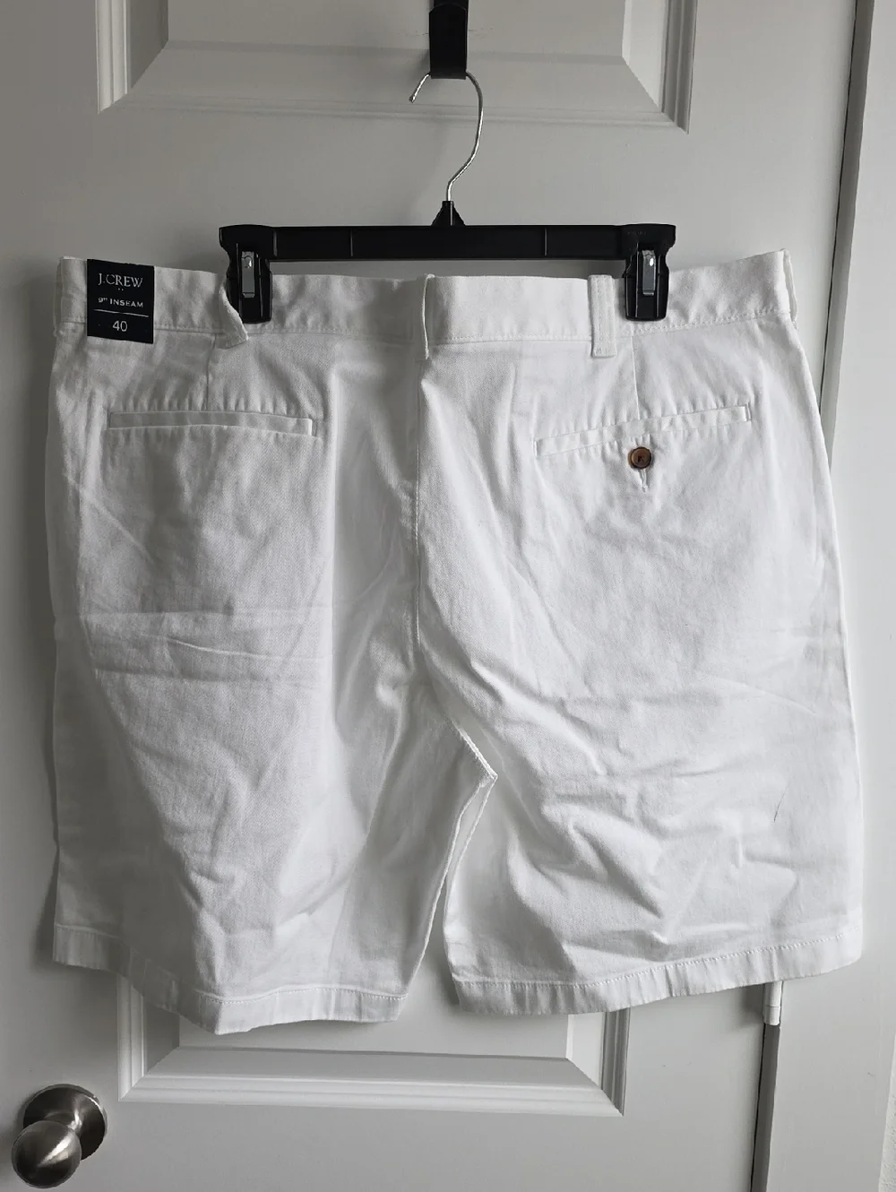 J. Crew Men's White Flat-Front Cotton Shorts 40 G207